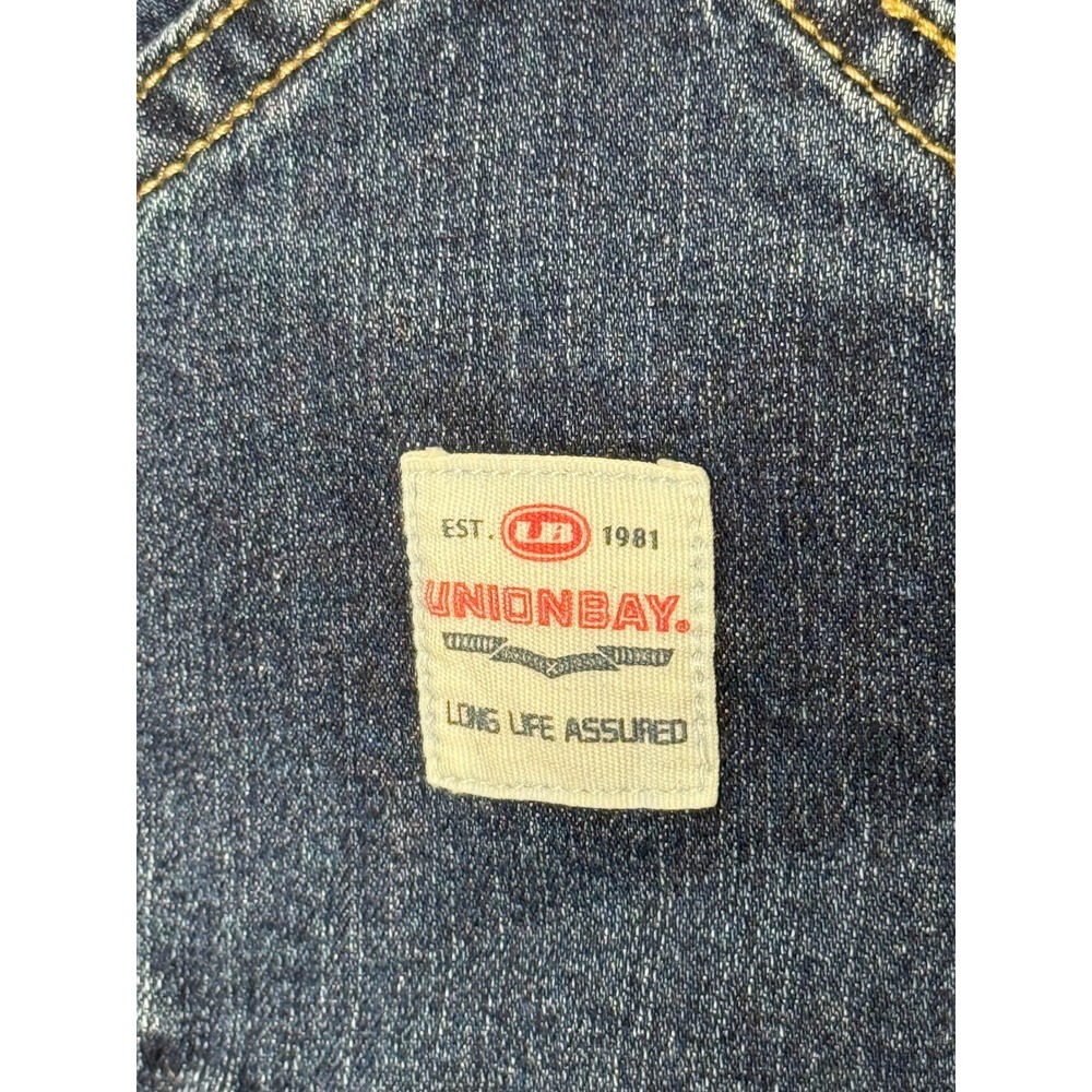 Unionbay NEW Denim Shortalls Large Dark Wash Summer Casual Beach Travel 90s Vibe - Picture 6 of 13
